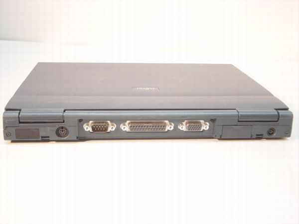 Fujitsu Lifebook 655TX rear port panel showing PS/2, two DB-25 parallel ports, and DB-9 serial port