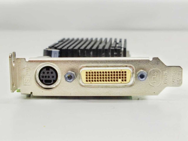 Dell JJ461 ATI Radeon X1300 low profile bracket closeup showing DMS-59 connector and S-Video port
