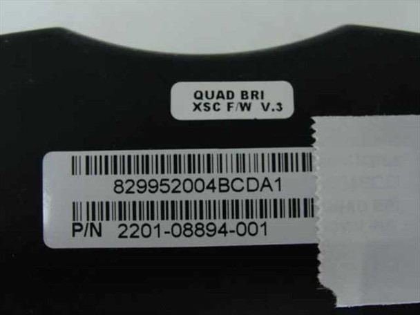 Polycom PVS-XX19-Q — bottom sticker showing Quad BRI designation, XSC F/W V.3, and barcode with P/N 2201-08894-001