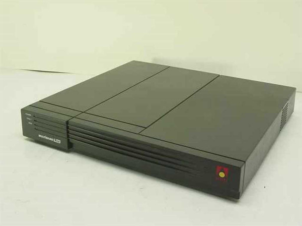 Ascend Communications MBV-BRI4U Multiband VSX router – front left three-quarter view showing front panel LEDs and power indicator