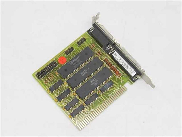 Goldstar GW451C V2 ISA Multi I/O Card — top component side showing main ICs, red dot indicator, and bracket with connectors
