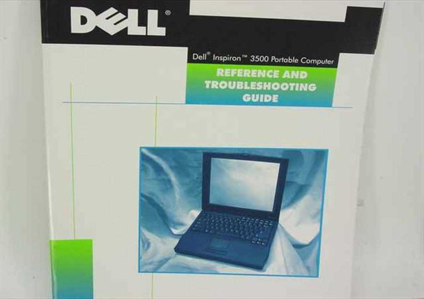 Dell Inspiron 3500 Reference and Troubleshooting Guide — front cover showing Dell logo and laptop image