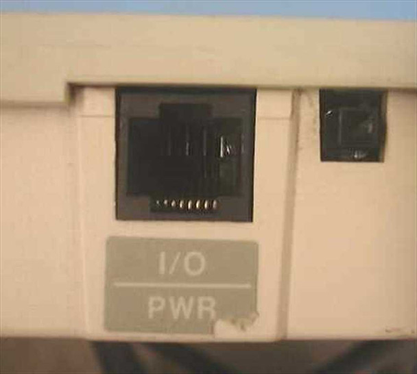 Summagraphics SummaSketch III — close-up of I/O and power port on tablet edge with small power switch