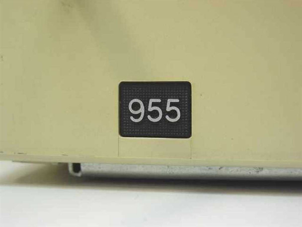 TeleVideo 955 model number badge closeup — '955' label on beige side panel