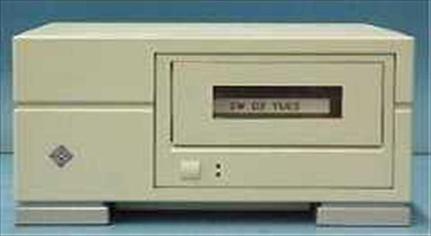 Sun EXB-8500 595-2410-01 external 8mm tape drive — front view showing tape bay door with status display and Sun logo