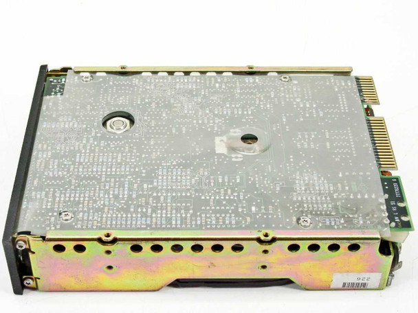 CDC 94205-51 MFM hard drive — bottom PCB view showing full controller board with ICs, solder traces, and MFM/power connector edge along one side
