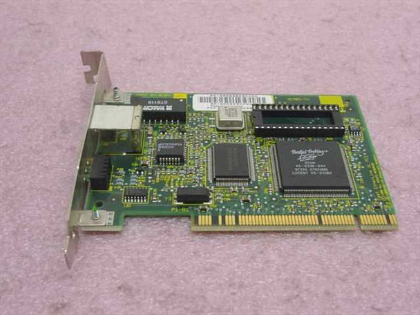 3Com 3C905-TX Fast EtherLink XL NIC — angled top view showing ASIC controller chip, support ICs, RJ-45 port, and full PCB layout