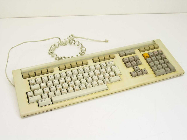 Digital Equipment LK201BA DEC VT220 VT320 terminal keyboard – top/front view showing full key layout with curly RJ11 cable