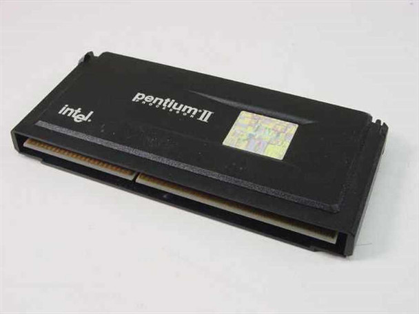 Intel SL2HA Pentium II Slot 1 CPU – top view showing Intel and Pentium II branding on black cartridge shell