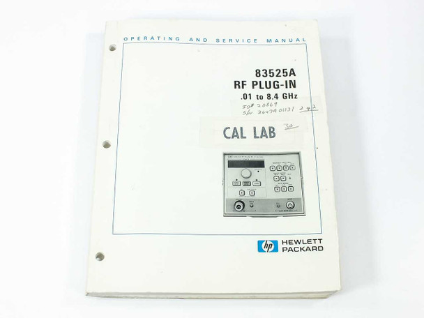 HP 83525A RF Plug-In .01 to 8.4 GHz Operating and Service Manual
