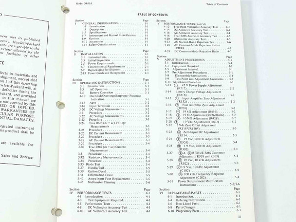 HP 3466A Digital Multimeter Operating and Service Manual