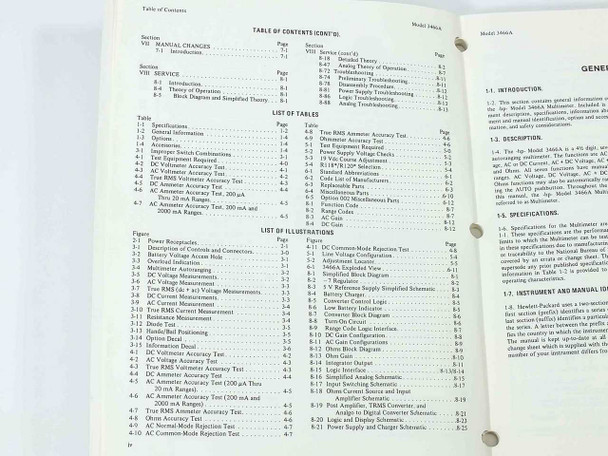 HP 3466A Digital Multimeter Operating and Service Manual