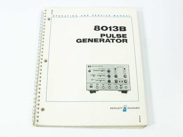 HP 8013B Pulse Generator Original Operating and Service Manual