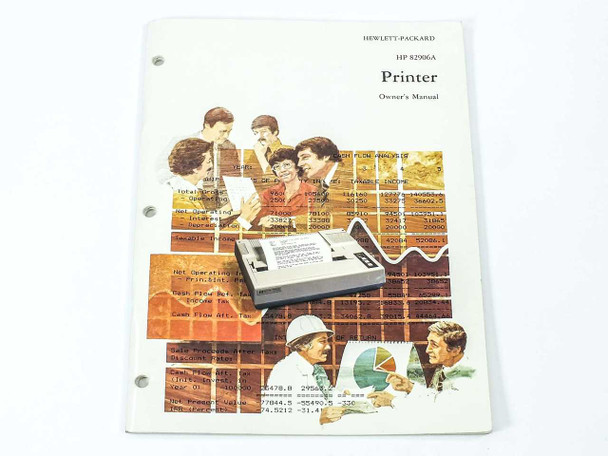 HP 82906A Printer Owner's Manual front cover — Hewlett-Packard 1983 vintage collage design