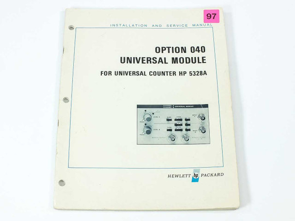 HP 5328A Opt 040 Universal Module for Universal Counter Install & Service Manua