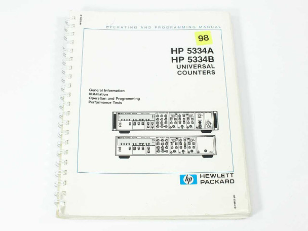 HP 5334A/B Universal Counters Operating and Programming Manual