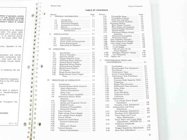 HP 1740A Oscilloscope Operating and Service Manual