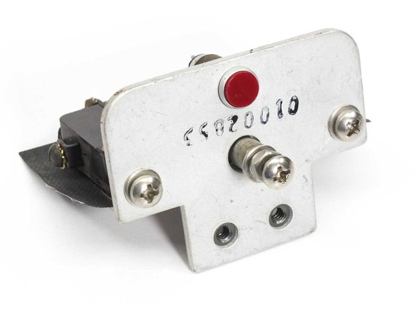 Honeywell V3-13 micro switch assembly 4AC2 — front view showing red indicator light and push button on metal bracket