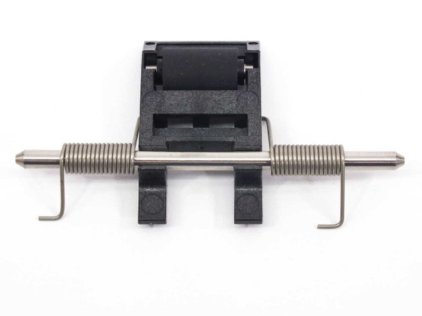 Zebra 105912G-057 Pressure Roller Flip Over Kit – front diagonal view showing roller, spring rod, and bracket assembly