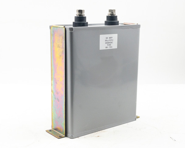 TOEI 08-Y21 SH MFP capacitor – side profile view with mounting brackets attached showing full assembly height