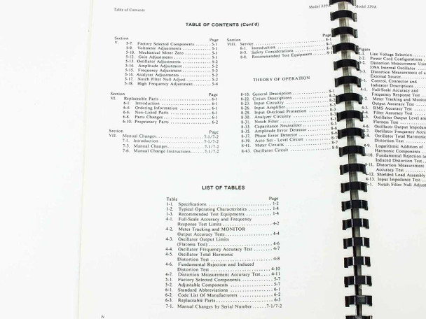 HP 339A Distortion Measurement Set Operating and Service Manual