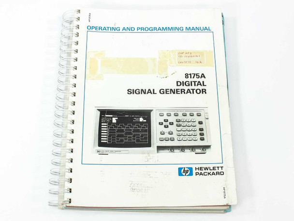 HP 8175A Digital Signal Generator Operating and Programming Manual