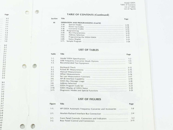 HP 5355A & 5356A/B/C Frequency Converter & Heads Operating & Service Manual