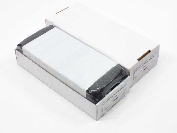 Open box top view showing 200 SLE4442 white PVC smart card blanks wrapped and stacked inside