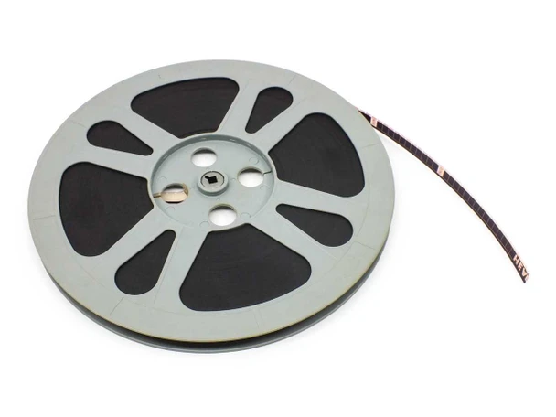 US Navy MN-11288 Chalk Talk on Alcoholism 16mm film reel removed from canister showing reel and film leader