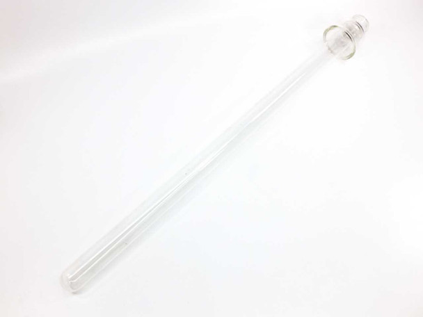 36-inch cold finger condenser laboratory glassware full length view showing long straight glass tube with flared top fitting