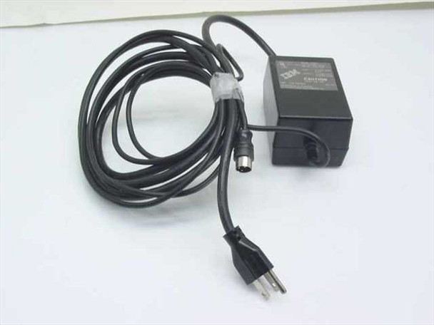 IBM 58X9814 TEL-180 AC adapter full view with attached AC power cord and proprietary DIN output cable