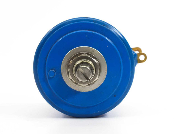 Bourns 3400S-20-502 potentiometer – top view showing shaft bushing and slotted adjustment screw with metal housing