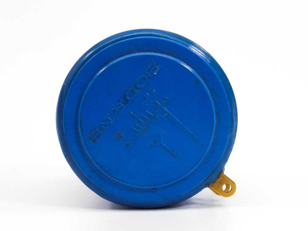Bourns 3400S-20-502 potentiometer – bottom view showing blue housing with embossed Bourns logo and single gold terminal pin