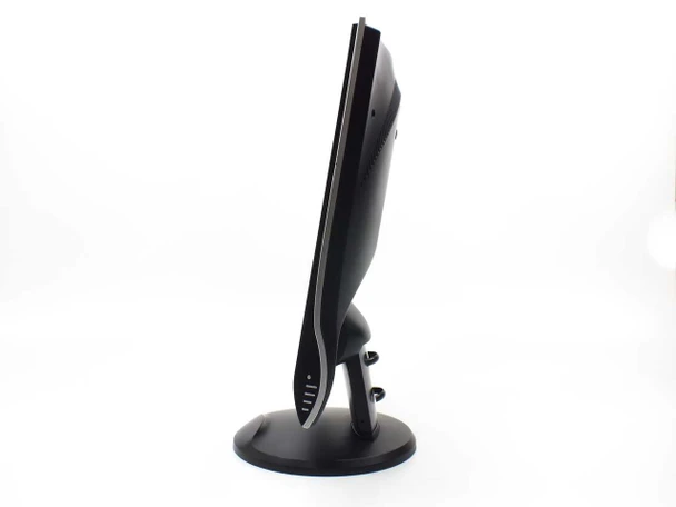 ViewSonic VG930M 19-inch LCD monitor — side profile view showing slim panel thickness and round stand base with cable routing slot