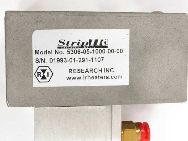Research Inc StripIR label showing Model No. 5306-05-1000-00-00 and serial number with RXI logo