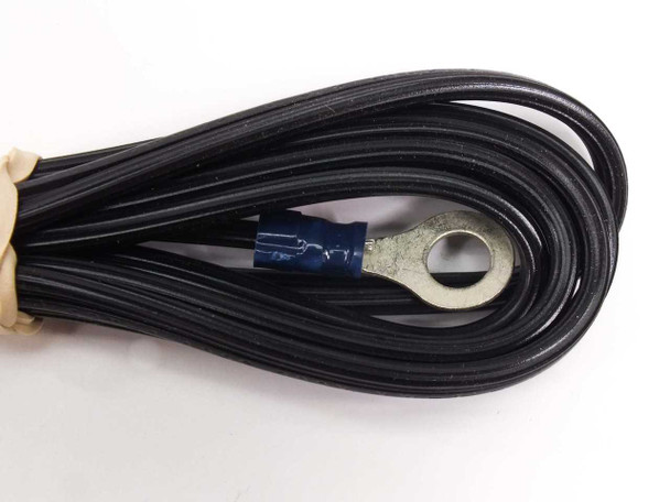 Lead wire close-up showing ring terminal and blue crimp connector detail