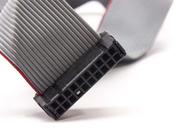IBM 134-1656 ribbon cable – close-up of edge connector end showing dual-row pin housing