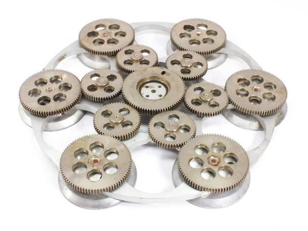 Industrial Art Aluminum Frame 13 Gears Assembly with 6 Rotation Platforms