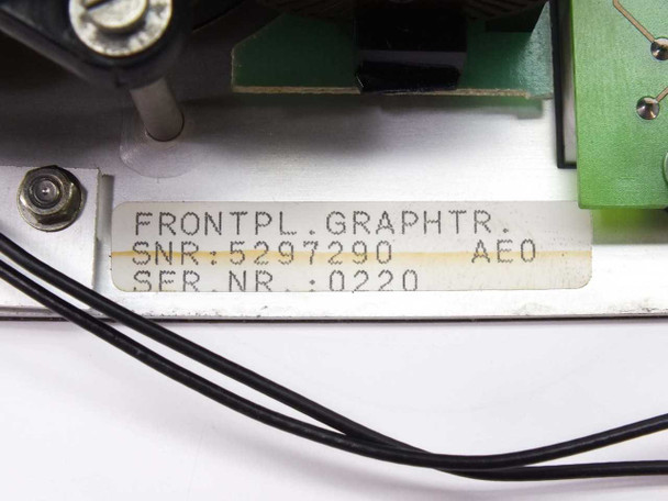 Netstal Graphtrack front panel label closeup – FRONTPL.GRAPHTR. SNR 5297290 AEO SER.NR 0220