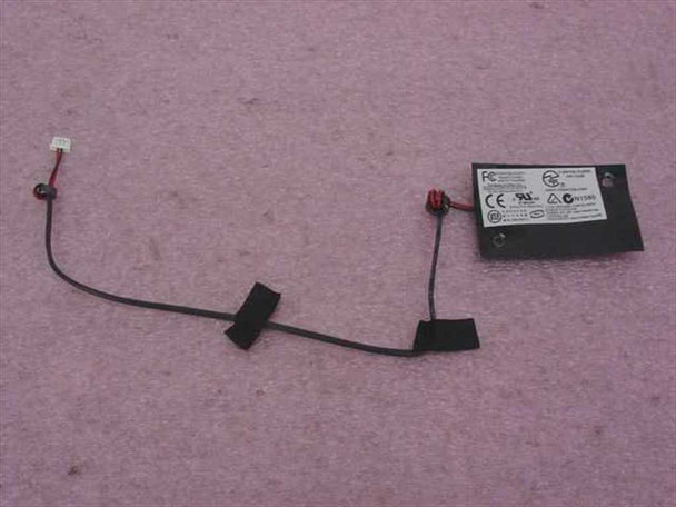 Askey V1456VQL-P1 internal laptop modem board with attached black cable and white 2-pin connector, laid flat