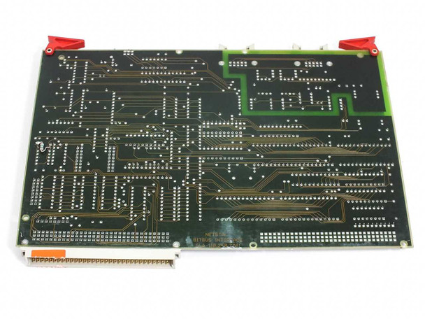 Netstal SLA Bitbus Interface Board 110.240.7781 – bare solder side (reverse) showing PCB traces and edge connector pins