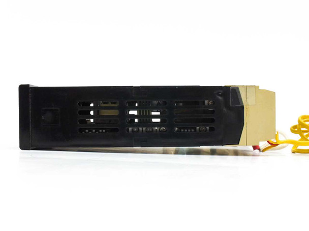 Eurotherm 840 panel mount temperature monitor — side profile view showing ventilation slots and connector cutouts