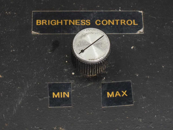 Rockwell Collins EDMS Lamp Driver – top panel close-up showing Brightness Control knob with MIN and MAX indicators