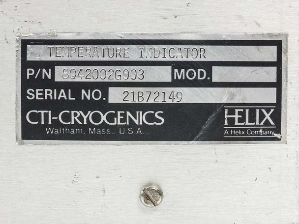 CTI-Cryogenics 8042002G003 Temperature Indicator Controller w/ 10' Sensor Cable