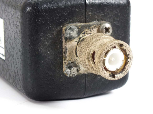 Inficon IPN 013-001 Crystal Oscillator – end view of second BNC connector showing heavy corrosion and oxidation buildup on connector body and surrounding mounting hardware