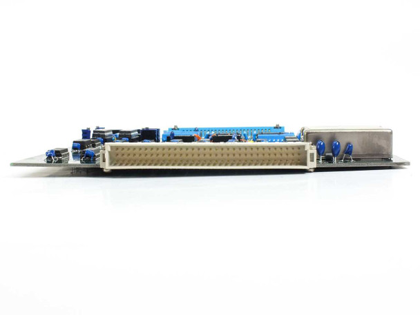 JEOL BP101753-01 board – bottom-side edge view showing large 64-pin DIP connector row