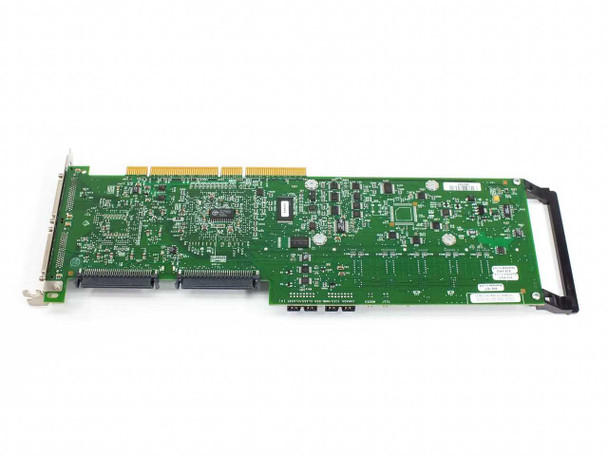 IBM 37L7258 ServeRAID 4M SCSI controller card – solder/bottom side view showing PCB traces, secondary ICs, and dual VHDCI channel connectors