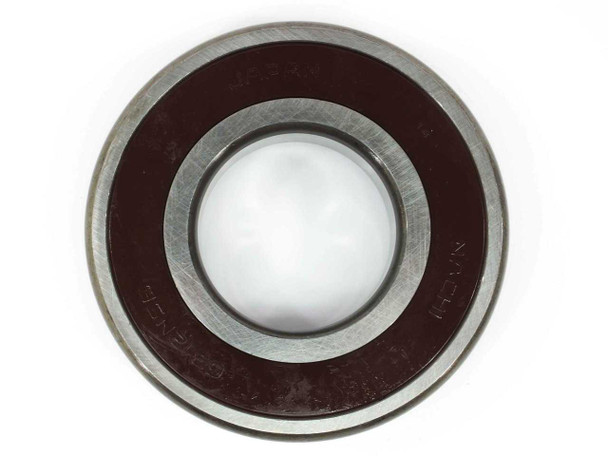 Nachi 6312-2NSE deep groove ball bearing — face-on view showing NACHI brand stamp and rubber seal detail
