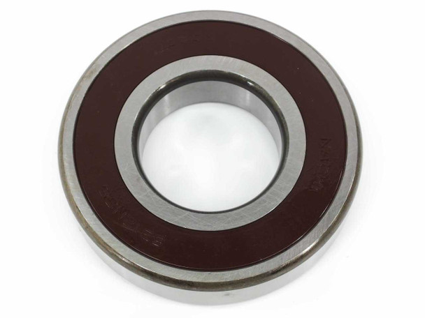 Nachi 6312-2NSE deep groove ball bearing — front face view showing dark red rubber seals and steel outer ring