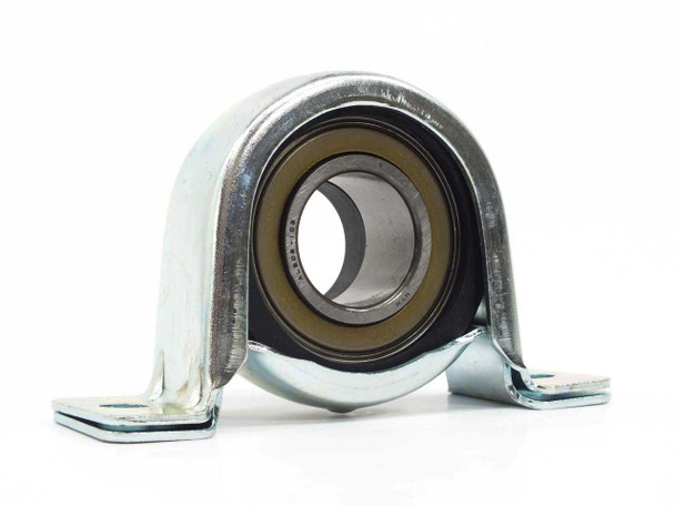 NTN AELRPP206-103W3 pillow block bearing – side three-quarter view showing mounting base flanges and bearing outer ring